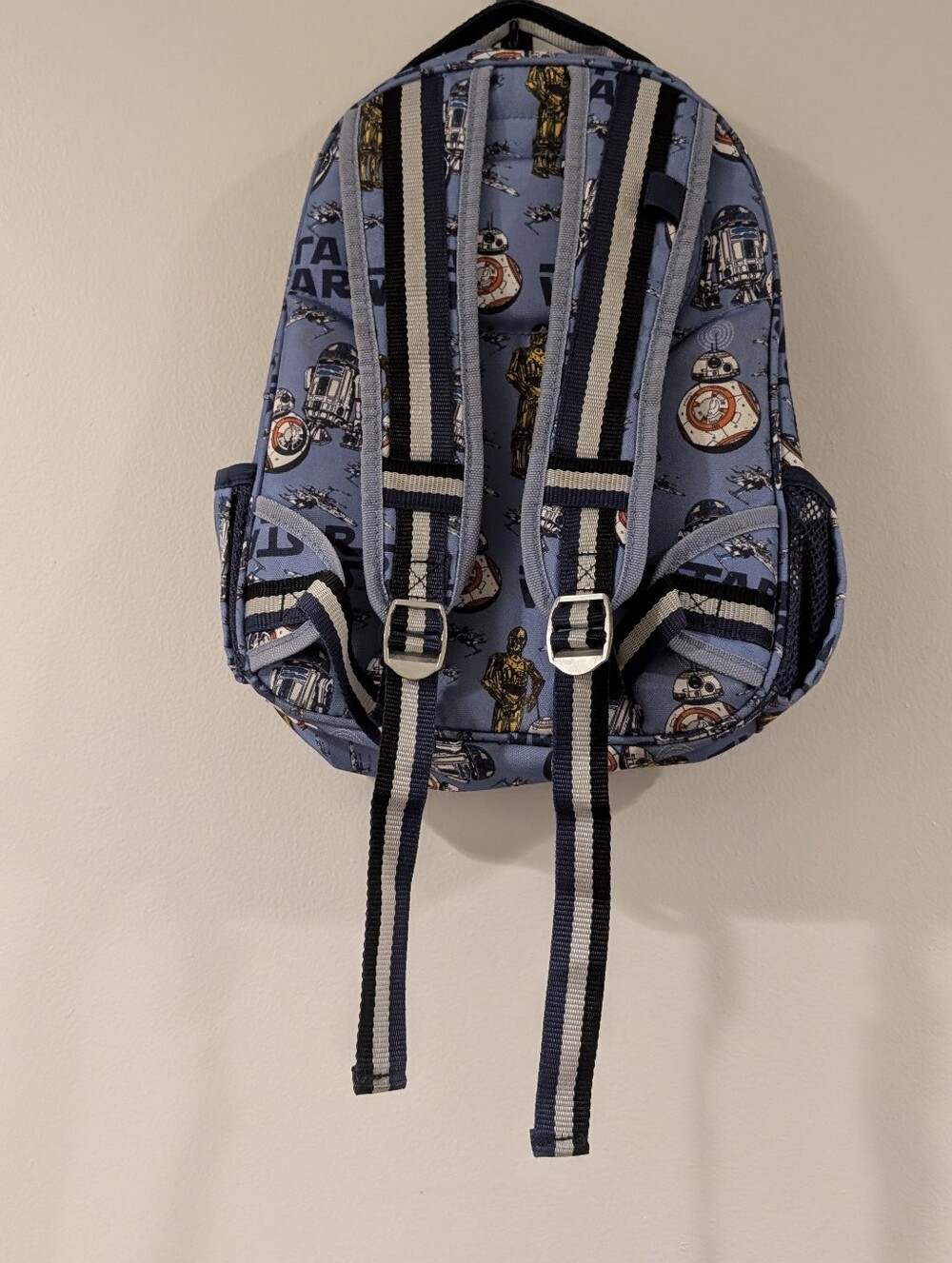 Pottery Barn Kids Star Wars Small Kids Backpack - Blue Droid Print - Picture 2 of 9
